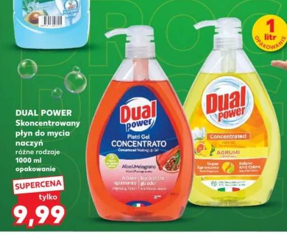 Skoncentrowany płyn do mycia naczyń DUAL POWER Agrumi