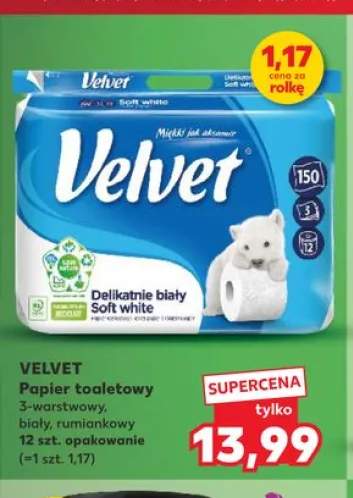 Papier toaletowy Velvet 3-warstwowy biały rumiankowy Soft white