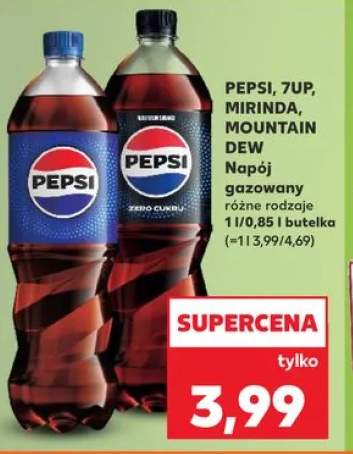 Napój gazowany Pepsi Zero Cukru 1l / 0,85l