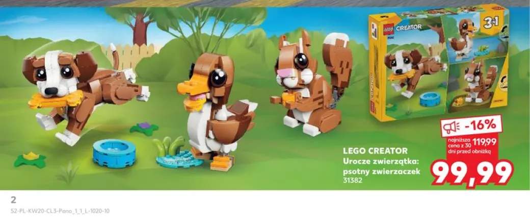 Klocki LEGO CREATOR Urocze zwierzątka: psotny zwierzaczek 31382