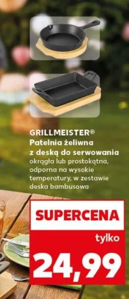 Patelnia żeliwna z deską do serwowania prostokątna GRILLMEISTER