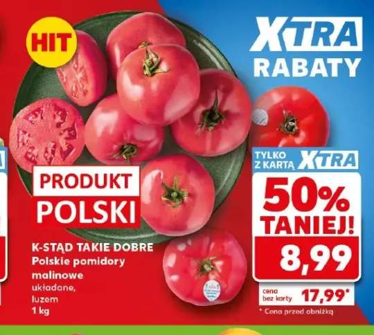 Pomidory malinowe układane luzem K-Stąd Takie Dobre polskie