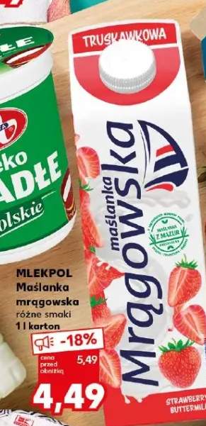 Maślanka mrągowska truskawkowa Mlekpol