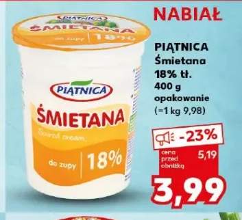 Śmietana 18% tł. PIĄTNICA