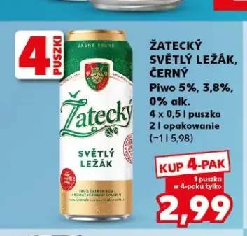 Piwo Žatecký Světlý Ležák 5% alk. 4-pak 0,5l
