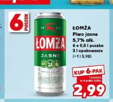 Piwo Łomża Jasne 5,7% alk. 6-pak 0,5l