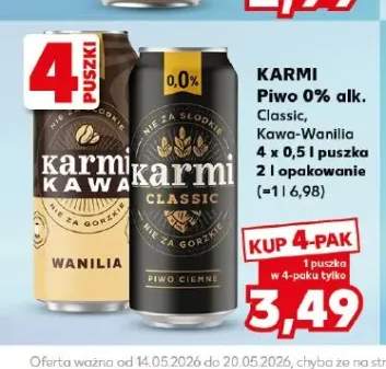 Piwo bezalkoholowe Karmi Kawa-Wanilia 0% alk. 4-pak 0,5l