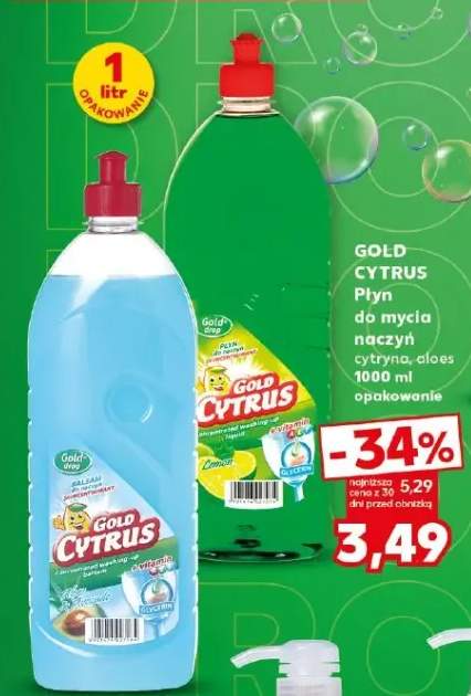 Płyn do mycia naczyń GOLD CYTRUS aloes