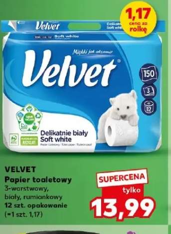 Papier toaletowy VELVET 3-warstwowy biały rumiankowy