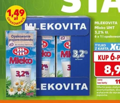 Mleko UHT 3,2% Mlekovita 6-pak 1l