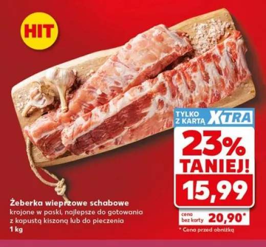 Żeberka wieprzowe schabowe krojone w paski