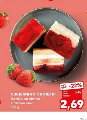 Sernik na zimno z truskawkami Cukiernia P. Chojecki