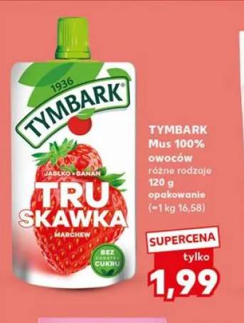 Mus 100% owoców TYMBARK różne rodzaje