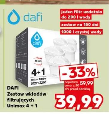 Zestaw wkładów filtrujących DAFI Unimax 4+1