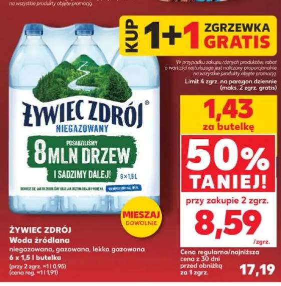 Woda źródlana gazowana ŻYWIEC ZDRÓJ 6-pak 1,5l