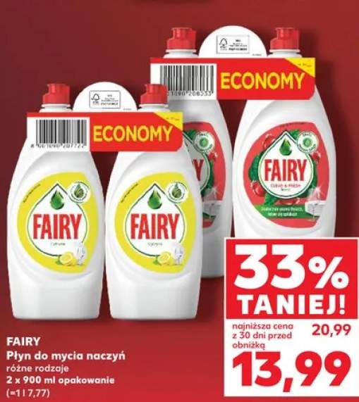 Płyn do mycia naczyń Fairy Clean & Fresh 2-pak 900ml