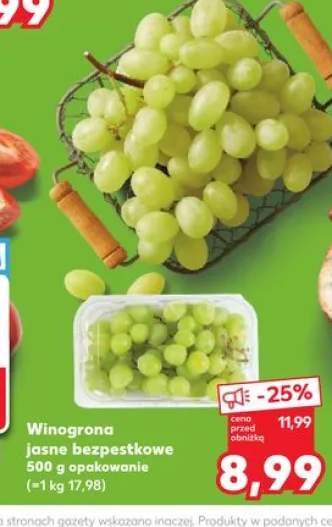 Winogrona jasne bezpestkowe
