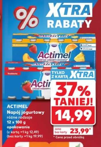 Napój jogurtowy Actimel truskawka 12-pak 100g