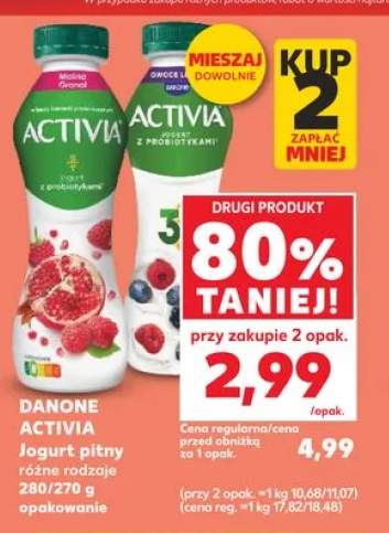 Jogurt pitny Activia truskawka kiwi
