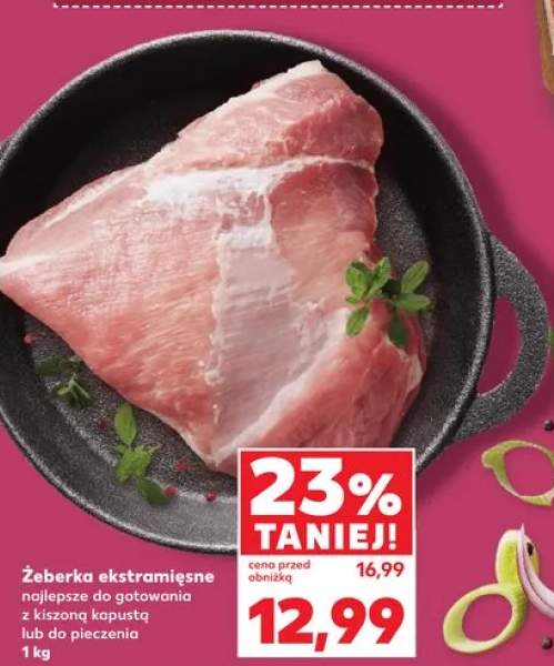 Żeberka ekstramięsne najlepsze do gotowania z kiszoną kapustą lub do pieczenia