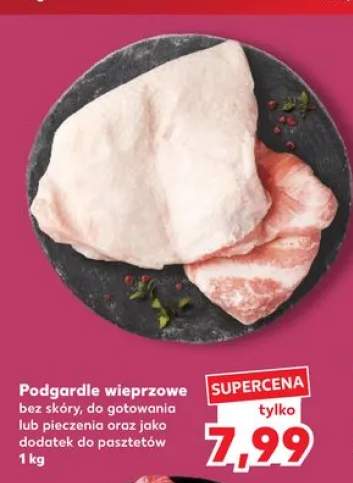 Podgardle wieprzowe bez skóry do gotowania lub pieczenia oraz jako dodatek do pasztetów