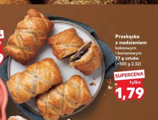 Przekąska z nadzieniem kakaowym i bananowym