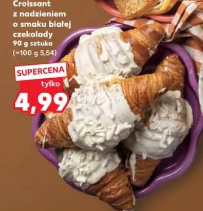 Croissant z nadzieniem o smaku białej czekolady