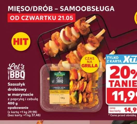 Szaszłyk drobiowy w marynacie z papryką i cebulą Let's BBQ