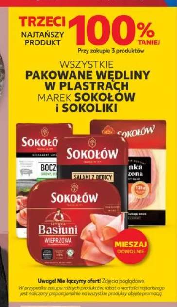 Pakowane wędliny w plastrach Sokoliki