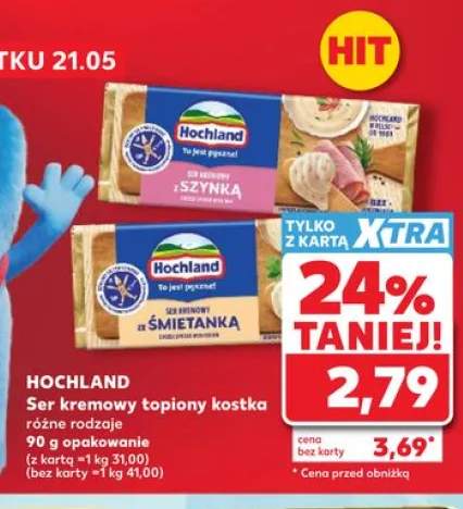 Ser kremowy topiony kostka Hochland z szynką