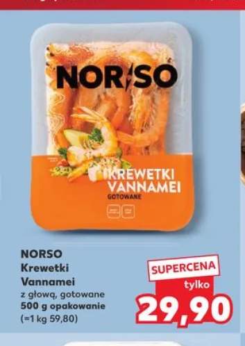 Krewetki Vannamei z głową gotowane Norso