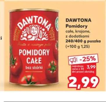 Pomidory całe bez skórki DAWTONA