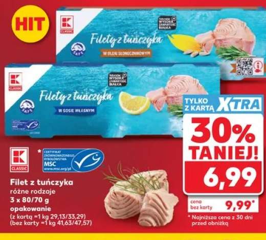 Filet z tuńczyka w sosie własnym K-Classic