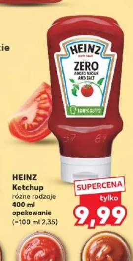 Ketchup Zero added sugar and salt Heinz