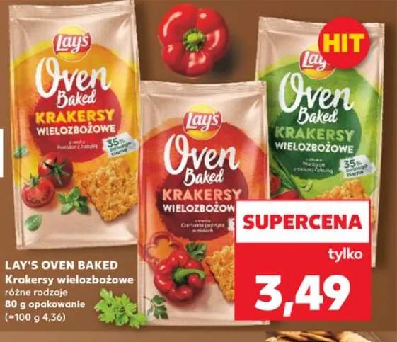 Krakersy wielozbożowe Lay's Oven Baked o smaku czerwona papryka