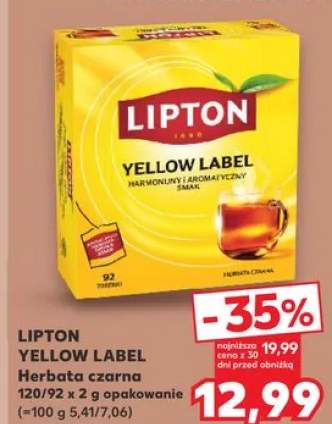 Herbata czarna LIPTON Yellow Label