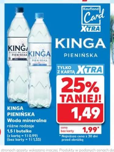 Woda mineralna KINGA PIENIŃSKA