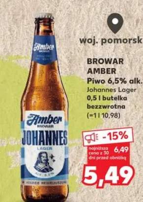 Piwo Amber Johannes Lager 6,5% alk.