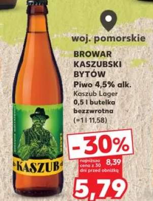 Piwo Kaszubski Bytów Kaszub Lager 4,5% alk.