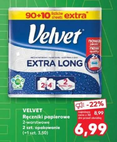 Ręczniki papierowe Velvet Extra Long 2-warstwowe 2-pak