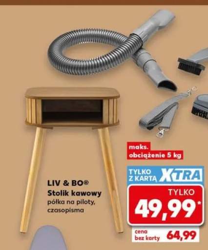 Stolik kawowy LIV & BO półka na piloty, czasopisma maks. obciążenie 5kg