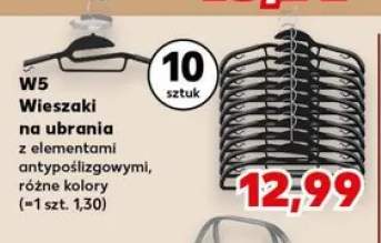 Wieszaki na ubrania W5 z elementami antypoślizgowymi 10 sztuk