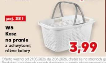 Kosz na pranie W5 z uchwytami poj. 38l