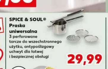 Praska uniwersalna SPICE & SOUL 3 perforowane tarcze do wszechstronnego użytku antypoślizgowy uchwyt dla łatwej i bezpiecznej obsługi