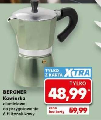 Kawiarka aluminiowa BERGNER do przygotowania 6 filiżanek kawy