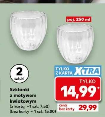 Szklanki z motywem kwiatowym 2-pak 250ml