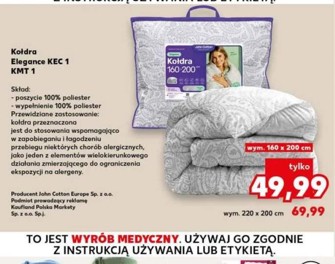 Kołdra Elegance KEC 1 KMT 1 wym. 160x200cm