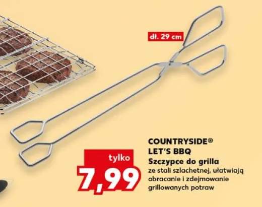 Szczypce do grilla COUNTRYSIDE LET'S BBQ ze stali szlachetnej dł. 29cm