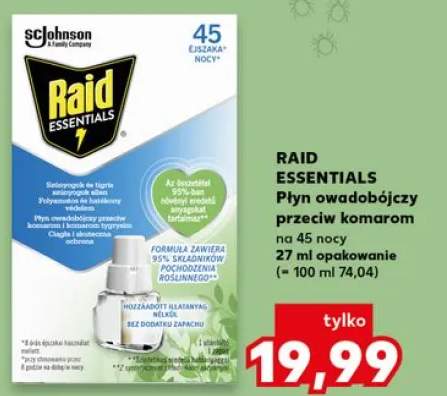 Płyn owadobójczy przeciw komarom na 45 nocy Raid Essentials