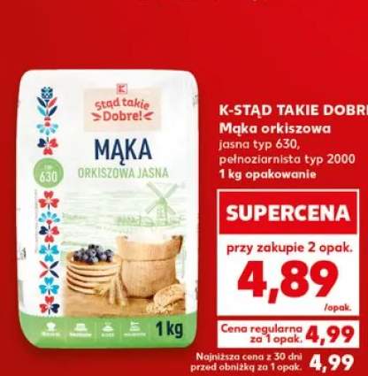 Mąka orkiszowa pełnoziarnista typ 2000 K-Stąd Takie Dobre